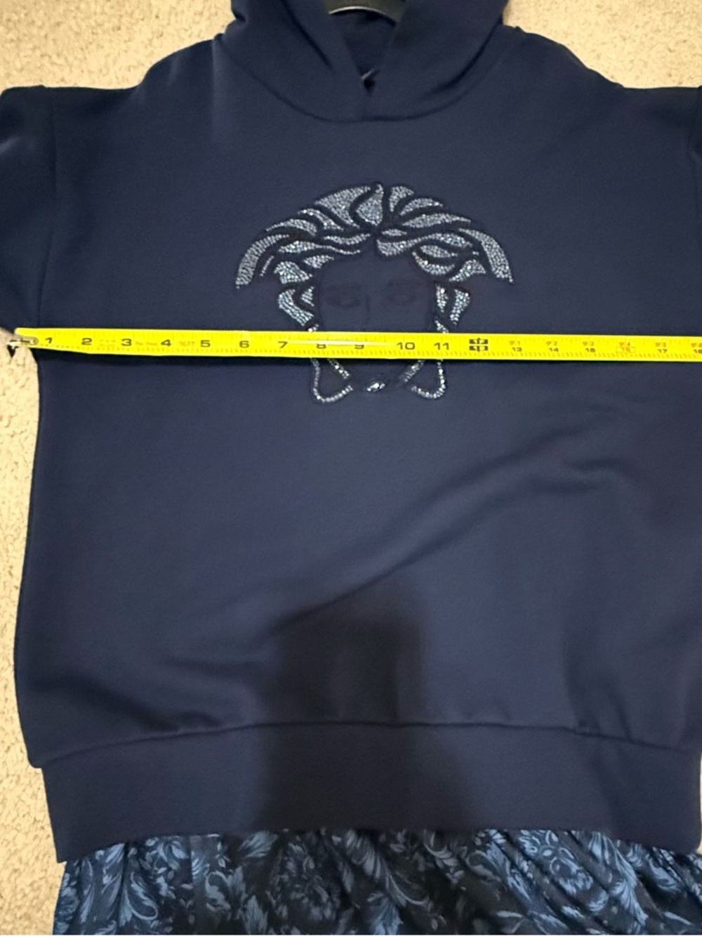 NWT! Versace Girls Navy Crystal Front Dress - 14Y - Picture 5 of 8